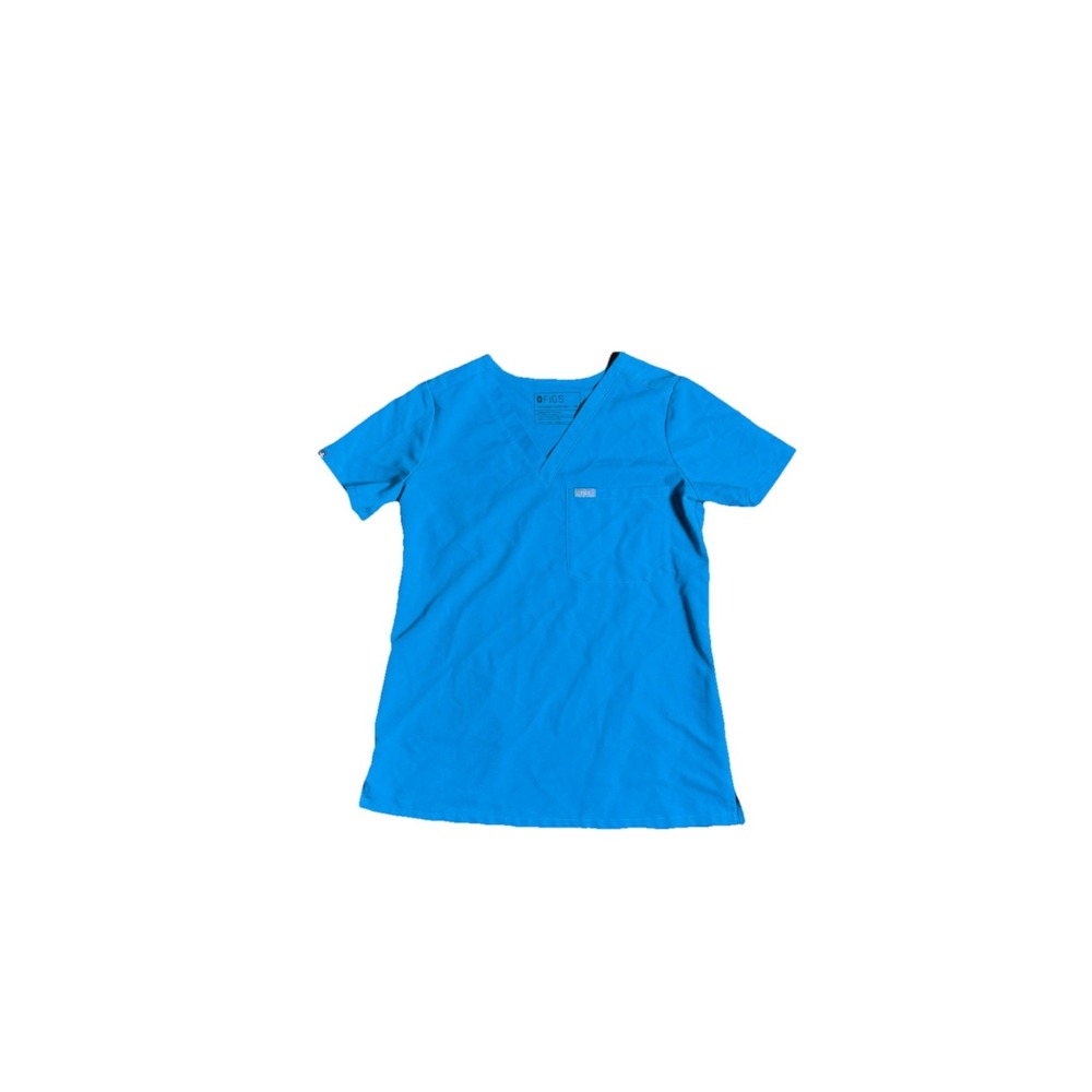 FIGS Scrub Top Women XSmall Blue Technical Collection One-Pocket  Medical Nurse‎